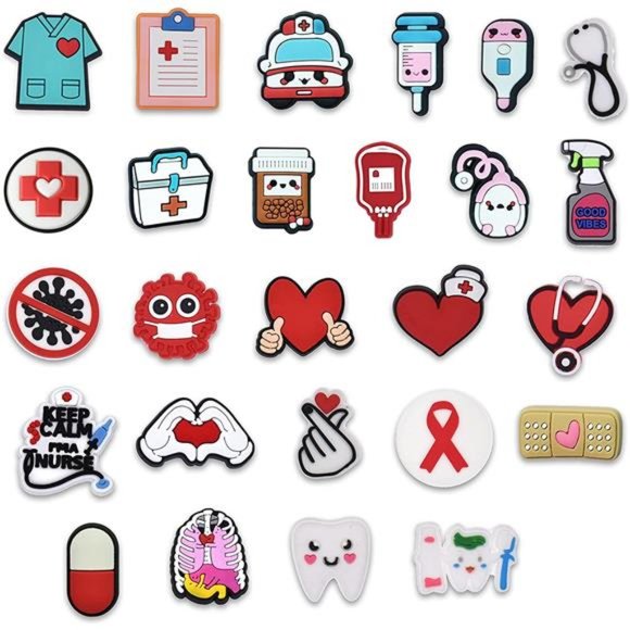 CROCS Shoes - 26 pcs Doctor/Nurse shoe Charms For Crocs